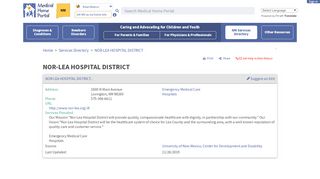 
                            5. NOR-LEA GENREAL HOSPITAL - New Mexico Medical Home Portal - Nor Lea Patient Portal