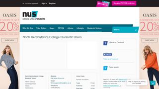 
                            6. North Hertfordshire College Students' Union: Students' Unions ... - North Herts College Student Portal