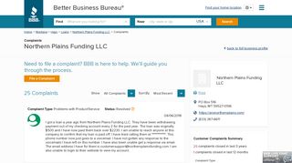 
                            2. Northern Plains Funding LLC | Complaints | Better Business ... - Northern Plains Funding Portal