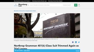 
Northrop Grumman 401(k) Class Suit Trimmed Again as Trial ...
