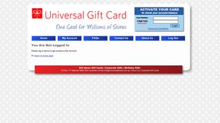 
                            3. Not Logged In - Universal Gift Cards - Universal Gift Card Portal
