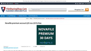 
                            5. Novafile premium account (29 nov 2015) free - FileSharingShop - Novafile Premium Account Login