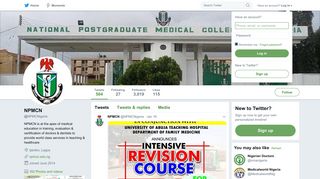 
                            3. NPMCN (@NPMCNigeria) | Twitter - National Postgraduate Medical College Of Nigeria Examination Portal