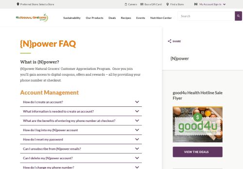 
                            6. {N}power FAQ | Natural Grocers - Natural Grocers Npower Portal