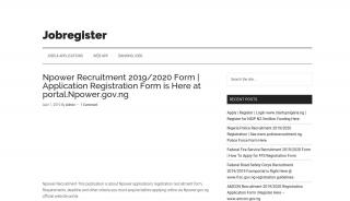 
                            4. Npower Recruitment 2019/2020 Form | Application Registration Form ... - Npower Recruitment Portal Login