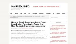 
                            5. Npower Teach Recruitment 2019/2020 Registration Login npvn ... - Npower Recruitment Portal Login