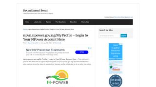 
                            4. npvn.npower.gov.ng/My Profile - Login to Your NPower ... - Npower Candidate Portal