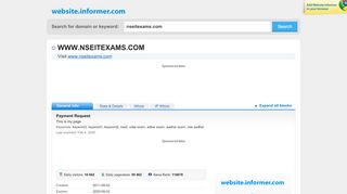 
                            7. nseitexams.com at WI. Payment Request - Website Informer - Nseitexams Login