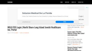 
NSLIJ ESS Login | North Shore-Long Island Jewish ... - eLogin
