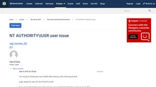 
                            7. NT AUTHORITY\IUSR user issue - SQLServerCentral - Portal Failed For User Nt Authority Iusr