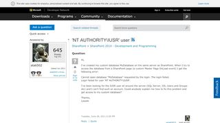 
                            9. 'NT AUTHORITY\IUSR' user - MSDN - Microsoft - Portal Failed For User Nt Authority Iusr