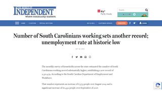 
Number of South Carolinians working sets another record ...  

