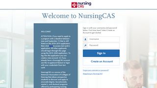
NursingCAS | Applicant Login Page Section
