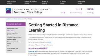 
                            7. NVC : Getting Started in Distance Learning | Alamo Colleges - Vista College Online Portal