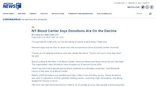 
                            6. NY Blood Center Says Donations Are On the Decline - Nybloodcenter Portal