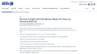 
                            9. NYCHA Worker Marks 10 Years on Housing Wait-list - NY1.com - Nyc Housing Authority Portal
