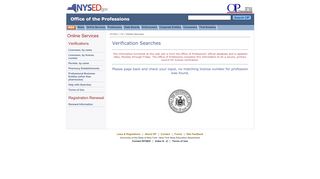 
                            5. NYS Professions - Online Verifications - New York State ... - New York State Physician Profile Portal