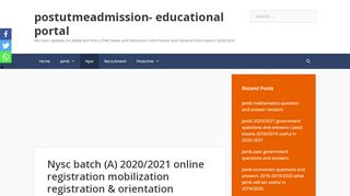 
                            8. Nysc batch (B) 2019/2020 online registration mobilization ... - Nysc Portal