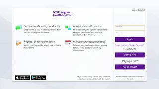NYU Langone Health MyChart - Login Page