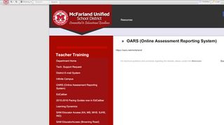 
OARS (Online Assessment Reporting System) • Page ...  
