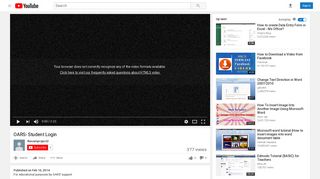 
OARS- Student Login - YouTube  
