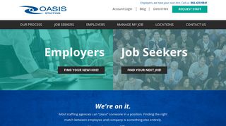 
                            3. Oasis Staffing Home Page Job Seekers and Customers - Oasis Staffing Portal