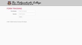 
                            4. OAU Application Form Tracking - Oau Postgraduate Portal