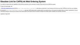 
                            6. Obsolete Link for CAPSLink Web Ordering System - Capslink Login Now