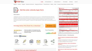 Ocbc Velocity Login - Fill Online, Printable, Fillable, Blank ... - Velocity Ocbc 2.0 Login
