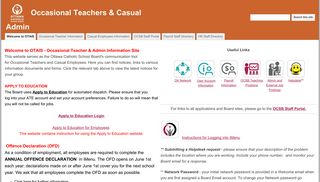 Occasional Teachers & Casual Admin - OCSB - Ocsb Employee Web Portal