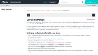 
                            1. Occlusion Portals - Unity - Manual - Unity Occlusion Portal