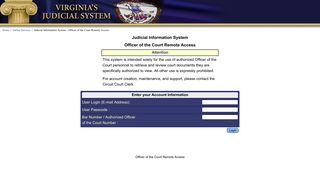 
                            3. OCRA: User Login - Virginia's Judicial System - Occra Login