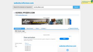 
                            7. ocrdc.pfizer.com at WI. RDC Onsite: Login - Website Informer - Pfizer Rdc Onsite Login