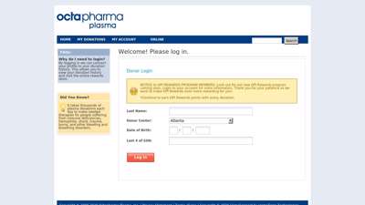 Octapharma Plasma, Inc. - Donor Portal