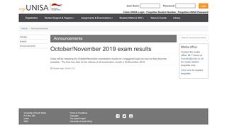 
                            3. October/November 2019 exam results - Unisa - Myunisa Portal Examination Results 2018
