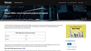 
                            4. Odisha RERA: List of registered projects and agents - 99acres.com - Www Orera In Portal
