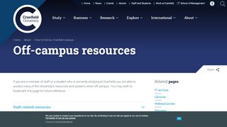 
                            3. Off-campus resources - Cranfield University - Cranfield Webmail Portal