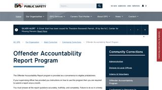 
                            4. Offender Accountability Report Program - NC DPS - Probation Sign In