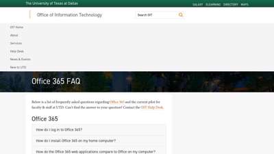 Office 365 FAQ - Office of Information Technology - The ...
