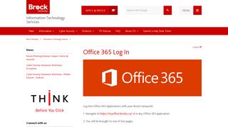 
Office 365 Log In - Brock University  
