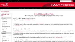 
                            1. Office 365 Student Email FAQs - [email protected] Knowledge Base - Uc Email Sign In