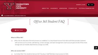 
                            5. Office 365 Student FAQ | YSU - Ysu Email Portal