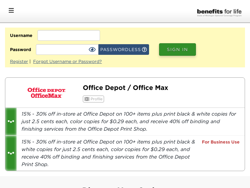 
                            6. Office Depot / Office Max - Benefits for Life Perks ...