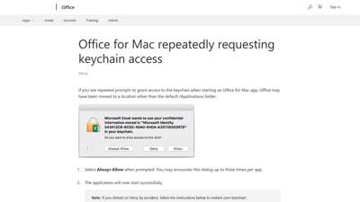 Office for Mac repeatedly requesting keychain access ...