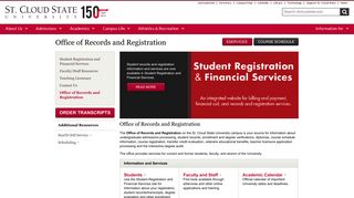 
                            8. Office of Records and Registration | St. Cloud State University - Mnscu Eservices Portal