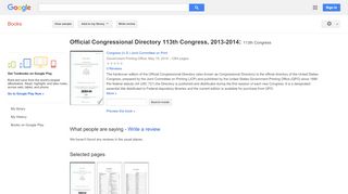 Official Congressional Directory 113th Congress, 2013-2014: ... - Sababa Tv Portal