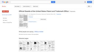 
                            7. Official Gazette of the United States Patent and Trademark ... - Ixl Sign In Elyria