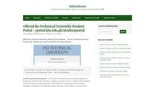 
                            5. Official Ho Technical University Student Portal – portal.htu.edu.gh ... - Ho Technical University Student Portal