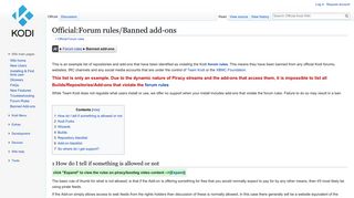 
Official:Forum rules/Banned add-ons - Official Kodi Wiki  
