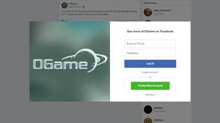 
                            6. OGame - Currently we are facing some connection problems ... - Ogame Pl Portal